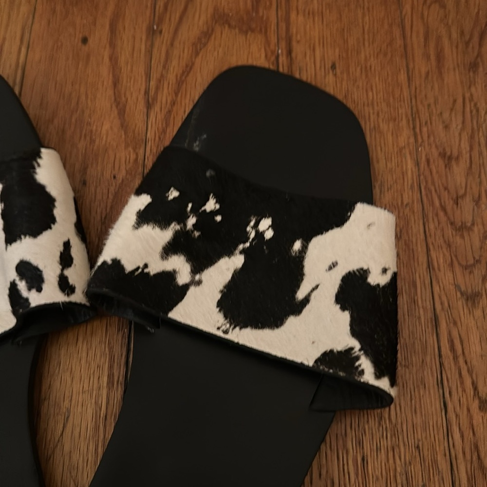 Black Cowhide Slides - image 2